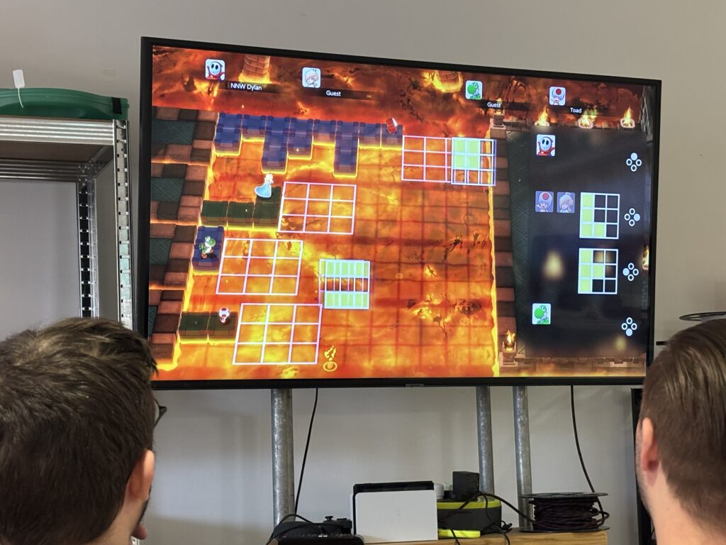 A picture of the screen featuring Hot Cross Blocks